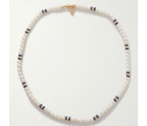 Lola Gold-Plated Pearl and Enamel Necklace