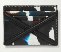 Abstract Printed Leather Cardholder