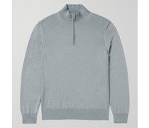 Pullover aus Wolle mit kurzem Reißverschluss