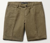 Slim-Fit Linen and Cotton-Blend Shorts