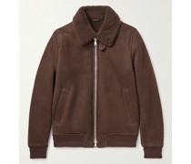Jacke aus einer Wollmischung und Shearling