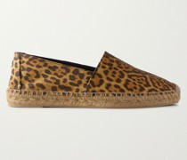 Espadrilles aus Canvas mit Leopardenprint und Logostickerei