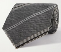 Krawatte aus Seide mit Streifen, 8 cm