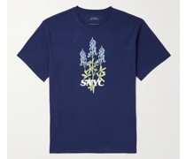 Blue Bonnets T-Shirt aus Baumwoll-Jersey mit Logoprint