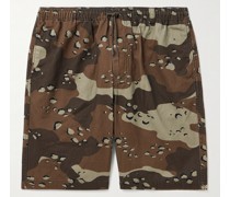 Beach gerade geschnittene Shorts aus Baumwoll-Twill mit Camouflage-Print und Kordelzugbund