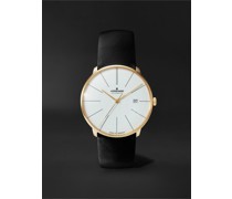 Meister Fein Automatic 39,5 mm Uhr aus Edelstahl mit goldfarbener PVD-Beschichtung und Lederarmband, Ref.-Nr. 27/7150.00