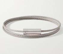 Triple Turn Le 11G Brushed Sterling Silver Cable Bracelet