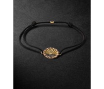 Armband aus Kordel mit Saphiren, Rubinen, Diamanten und Details aus Gold