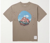 T-Shirt aus MothTech™-Jersey aus Baumwolle mit Print in Distressed-Optik