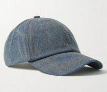 Carliy Baseballkappe aus Denim mit Logoapplikation
