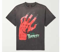 T-Shirt aus Baumwoll-Jersey mit Print in Distressed-Optik