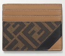 Logo-Print Coated-Canvas and Leather Cardholder