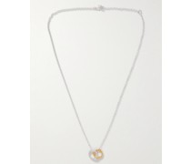 Rhodium and Gold-Plated Silver and Diamond Necklace