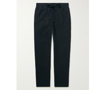 Gerade geschnittene Hose aus einer Baumwoll-Wollmischung