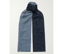 Fringed Colour-Block Cashmere and Silk-Blend Scarf