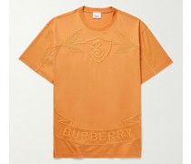 T-Shirt aus Baumwoll-Jersey mit Logostickerei
