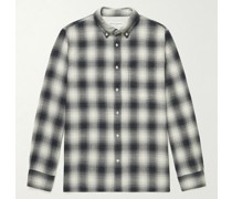 Arsene Button-Down Collar Checked Brushed-Cotton Shirt