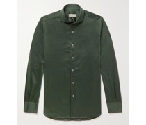 Slim-Fit Cutaway-Collar Cotton-Jersey Shirt