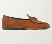 Marphy Loafers aus Veloursleder mit Ledereinfassung und Troddeln