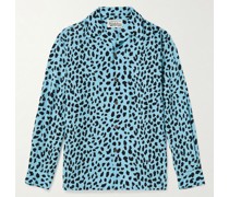 Hemd aus Tencel™ Lyocell mit Leopardenmuster und Reverskragen
