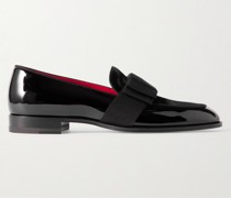 Styleeto Loafers aus Lackleder und Samt mit Ripsbandbesatz