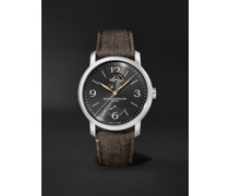 Classima 42 mm Uhr aus Edelstahl mit automatischem Aufzug und Canvas-Armband, Ref.-Nr.: M0A10718