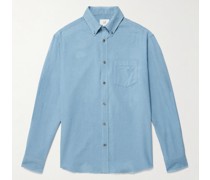Hemd aus Cord aus einer Baumwoll-Kaschmirmischung mit Button-Down-Kragen