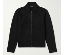 Melrose Suede and Stretch Wool-Blend Jacket