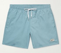 Gerade geschnittene mittellange Badeshorts aus recyceltem Material
