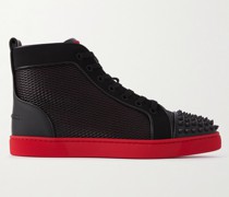 Lou Spikes High-Top-Sneakers aus Leder, Mesh und Canvas mit Nieten