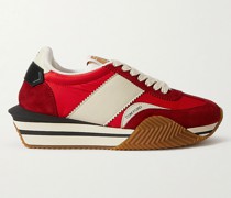 James Sneakers aus Nylon und Veloursleder mit Lederbesatz