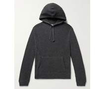 Schmal geschnittener Kapuzenpullover aus Kaschmir in Waffelstrick