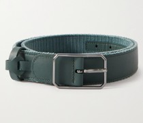 Gürtel aus Leder und Cord aus einer Baumwollmischung, 4 cm