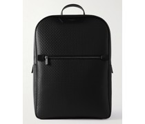 Stepan Rucksack aus beschichtetem Canvas mit Logoprägung und Lederbesatz