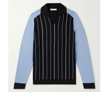 Pullover aus Jacquard mit Polokragen und Streifen