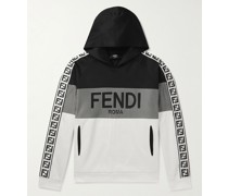Logo-Embroidered Panelled Jersey Hoodie