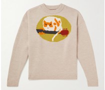 Fat Ca Pullover mit Intarsienmotiv