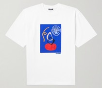 Cuadro T-Shirt aus Baumwoll-Jersey mit Stickereien und Logoprint