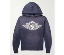 Hoodie aus Baumwoll-Jersey mit Logoprint in Distressed-Optik