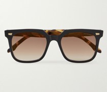 1387 Sonnenbrille mit eckigem Rahmen aus Azetat in Schildpattoptik