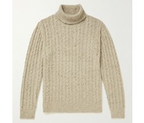 Cable-Knit Donegal Wool-Blend Rollneck Sweater