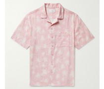Vacation Camp-Collar Printed Linen-Blend Shirt