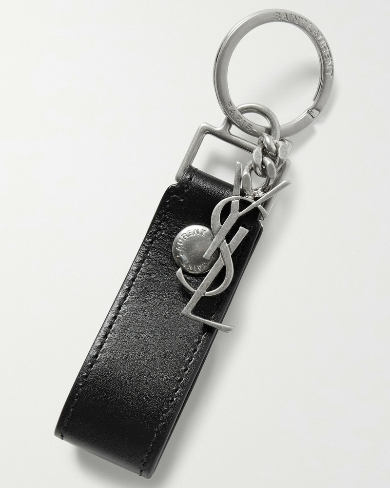 Saint Laurent Leder Schlüsselanhänger Aus Leder Mit Monogramm in Schwarz für Herren Herren Accessoires Maschettenknöpfe 