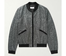 Teddy Slim-Fit Sequinned Cotton-Blend Tweed Bomber Jacket