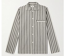 Gestreiftes Pyjama-Hemd aus Biobaumwollpopeline