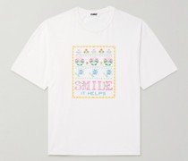 Smile T-Shirt aus Biobaumwoll-Jersey mit Stickerei