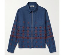 Bowie Blouson aus Baumwoll-Chambray mit Stickerei