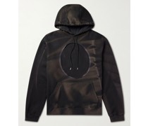 Oversized-Hoodie aus sonnengebleichtem Baumwollfleece in Distressed-Optik
