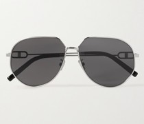 CD Link A1U silberfarbene Sonnenbrille mit rundem Rahmen