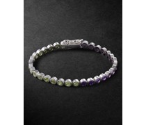 Tennisarmband aus 14 Karat Weißgold mit Amethysten und Peridoten